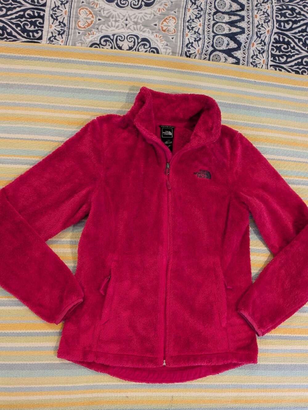 The North Face Osito Fleece Jacket Women's Small Hot Pink Magenta Full Zip